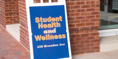 student health and wellness a frame sign